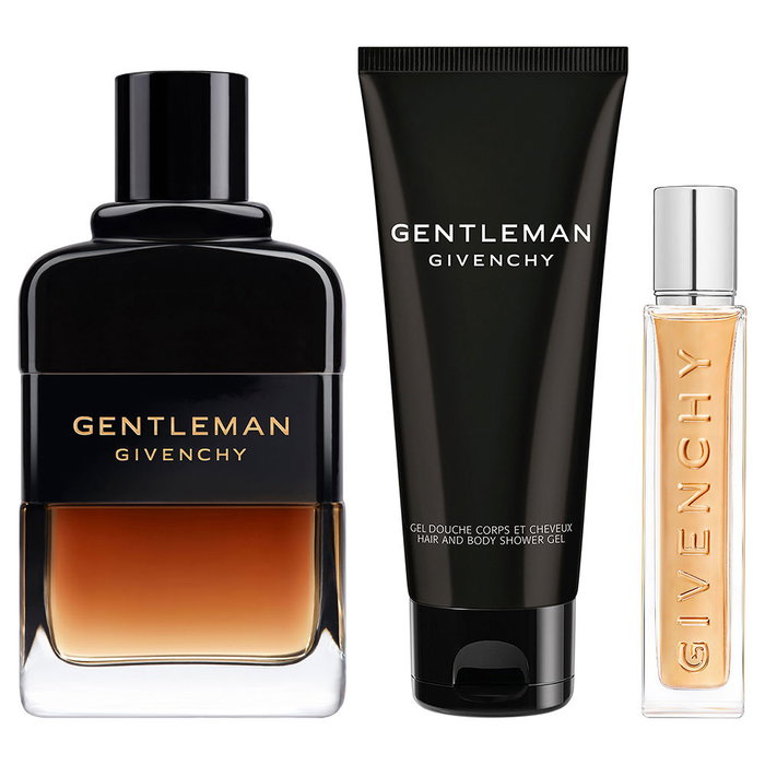 Givenchy Gentleman Réserve Privée - Eau de Parfum Ensemble Coffret Cadeau 3 Pièces (100 ml + 12,5 ml + Gel Douche 75 ml) - Parfum Homme Floral Boisé