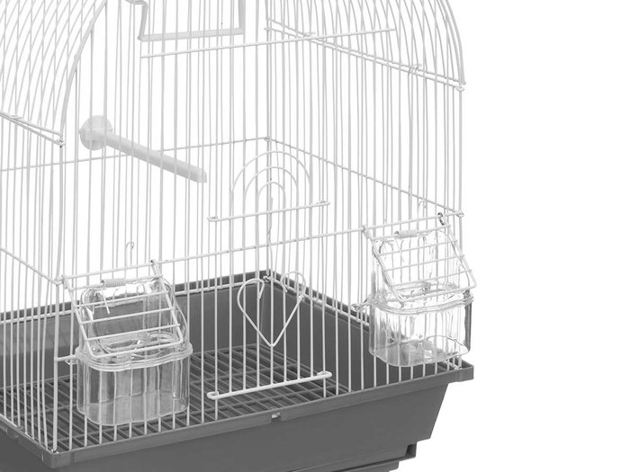 Mascow Cage Ronde Métal Blanc Gris 36x45x27 cm (Set de 6)
