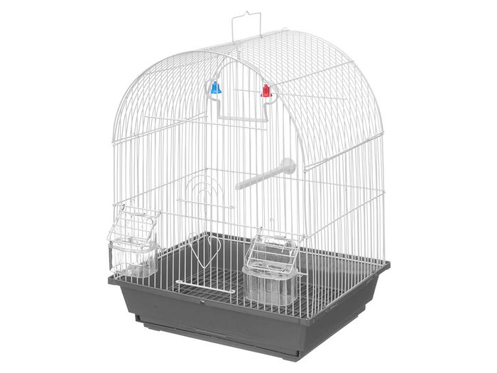 Mascow Cage Ronde Métal Blanc Gris 36x45x27 cm (Set de 6)