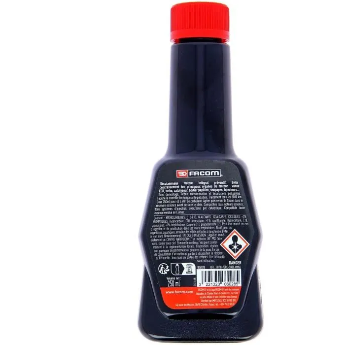Facom Additif décalaminant moteur essence préventif 250ml - Entretien soupapes, combustion, vanne EGR, catalyseur, filtre à particules Facom Additif décalaminant moteur essence préventif 250ml - Entretien soupapes, combustion, vanne EGR, catalyseur, filtre à particules