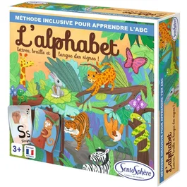 Sentosphere L'Alphabet - Jeu Éducatif Enfant 3 ans - Majuscule, Minuscule, Braille, Langue des Signes - Apprentissage Ludique et Inclusif