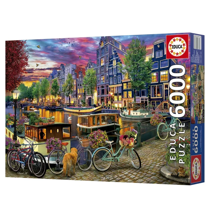 Educa Puzzle - Vélos à Amsterdam - 6000 Pièces - 156 x 107 cm - Adultes à Partir de 15 Ans - Référence EDUCA