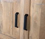 GINER Y COLOMER Alacena en bois de manguier massif 226 cm, finition naturelle, avec 4 portes vitrées, 4 portes pleines et 4 tiroirs