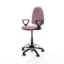 Tabouret Aýna taburete Contact permament de base Tissu Rose Structure polyamide noire Accoudoirs fixes Sans appui-tête Roulettes pour moquette