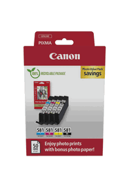 Canon CLI-581 / 2106C006 Multipack de Cartouches d'Encre - Noir, Cyan, Magenta, Jaune