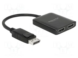 DELOCK Adaptateur DisplayPort vers 2x HDMI avec micro USB B