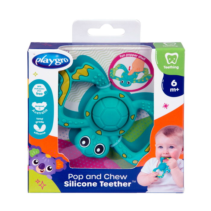 Playgro Mordedor Pop And Chew 0188760 Tortue Explosive en Silicone avec Action Pop pour Bébé - Multilingue Playgro Mordedor Pop And Chew 0188760 Tortue Explosive en Silicone avec Action Pop pour Bébé - Multilingue