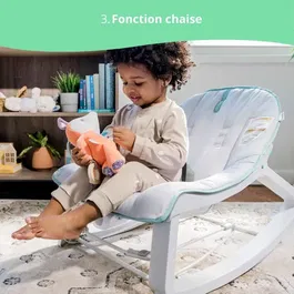 Ingenuity Transat bébé évolutif Keep Cozy Weaver à bascule - 3 positions, arc d'activités, vibrations - De la naissance à 18 kg (0 mois+)