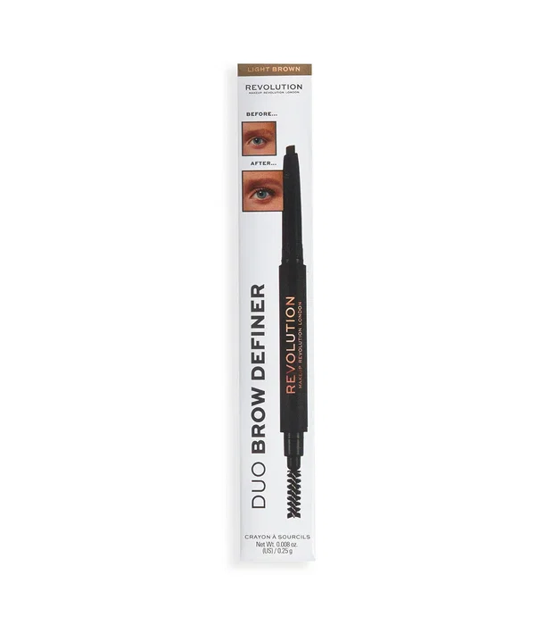 Makeup Revolution Duo Brow Definer Pencil - Marron clair Makeup Revolution Duo Brow Definer Pencil - Marron clair
