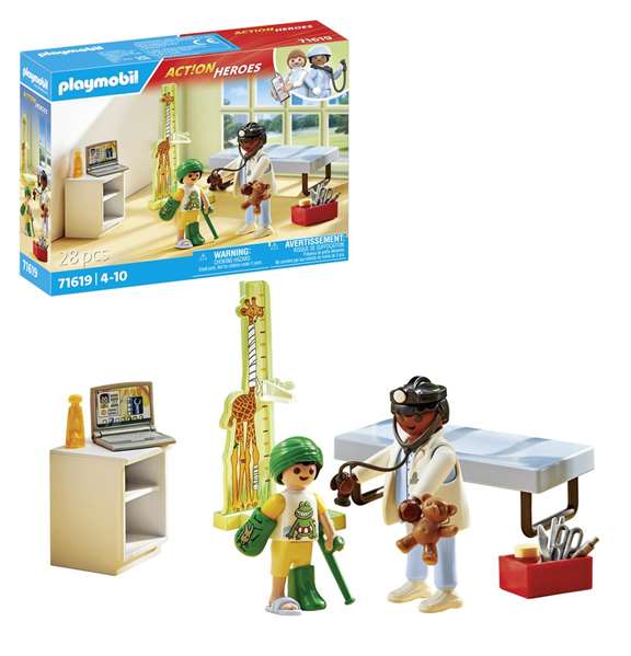 Playmobil Playset 71619 Action Pédiatre avec petit ours en peluche