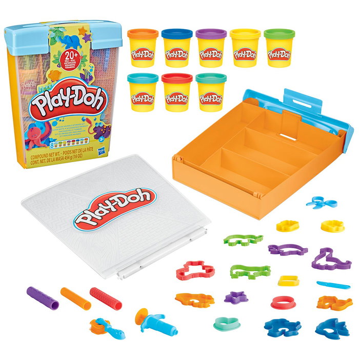 Play-Doh Maletín Animales E Imaginación F7381 - Set de 22 outils et 8 couleurs, dès 3 ans