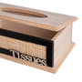 BigBuy Home Boîte à mouchoirs HEARTS Bois Canne Bois MDF 27 x 16 x 9 cm