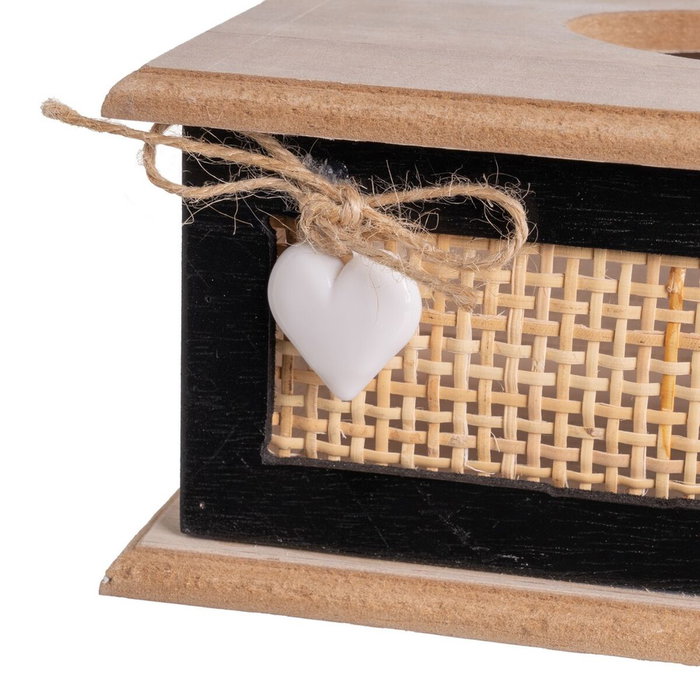 BigBuy Home Boîte à mouchoirs HEARTS Bois Canne Bois MDF 27 x 16 x 9 cm BigBuy Home Boîte à mouchoirs HEARTS Bois Canne Bois MDF 27 x 16 x 9 cm