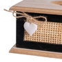 BigBuy Home Boîte à mouchoirs HEARTS Bois Canne Bois MDF 27 x 16 x 9 cm