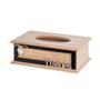 BigBuy Home Boîte à mouchoirs HEARTS Bois Canne Bois MDF 27 x 16 x 9 cm
