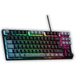 The G-Lab Clavier Gamer KEYZ CAESIUM TKL Compact avec Rétroéclairage RGB - Noir & Gris - Technologie Membrane