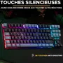 The G-Lab Clavier Gamer KEYZ CAESIUM TKL Compact avec Rétroéclairage RGB - Noir & Gris - Technologie Membrane