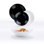 Luminarc Vaisselle 18 Pièces Harena N&B Verre Blanc et Noir Pour 6 Personnes
