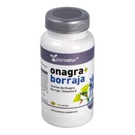 Plannatur Onagra + Borraja + Vitamine E 500 Mg 120 Perles Complément Alimentaire Acides Gras Essentiels