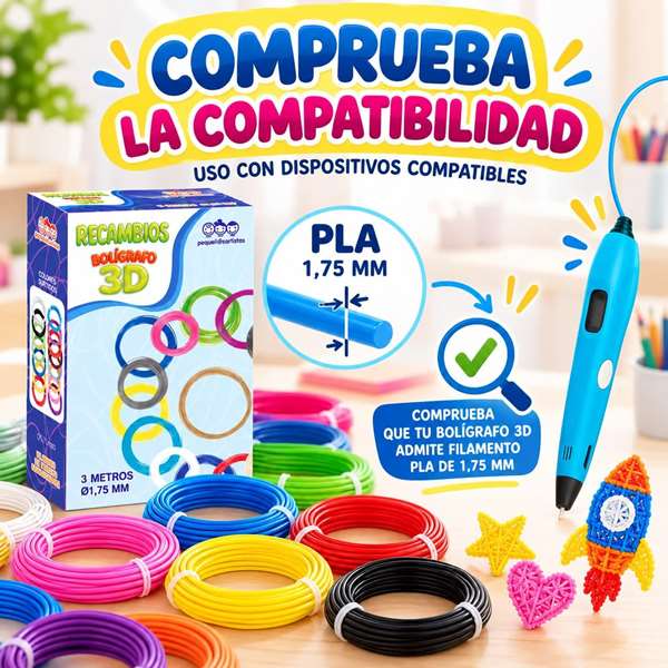 Jugatoys - pequeñ@sartistas Recharges pour stylo 3D, 15 couleurs Jugatoys - pequeñ@sartistas Recharges pour stylo 3D, 15 couleurs