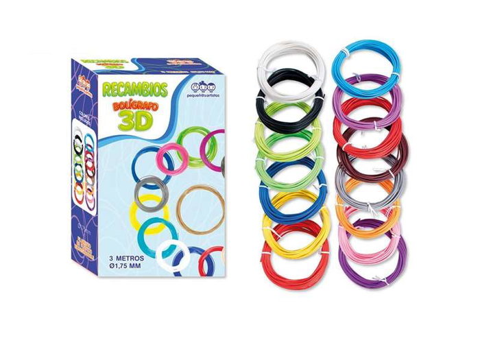 Jugatoys - pequeñ@sartistas Recharges pour stylo 3D, 15 couleurs Jugatoys - pequeñ@sartistas Recharges pour stylo 3D, 15 couleurs