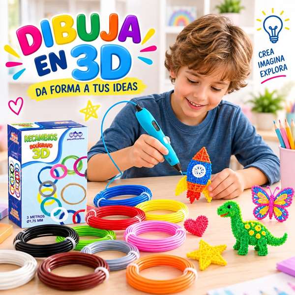 Jugatoys - pequeñ@sartistas Recharges pour stylo 3D, 15 couleurs Jugatoys - pequeñ@sartistas Recharges pour stylo 3D, 15 couleurs