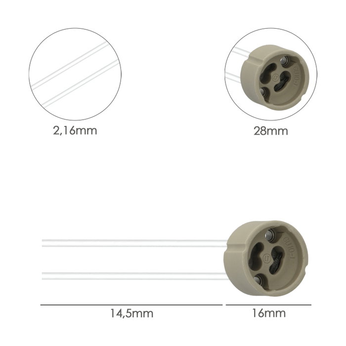 WOLFPACK LINEA PROFESIONAL Porte-lampe pour ampoules GU10 en céramique WOLFPACK LINEA PROFESIONAL Porte-lampe pour ampoules GU10 en céramique