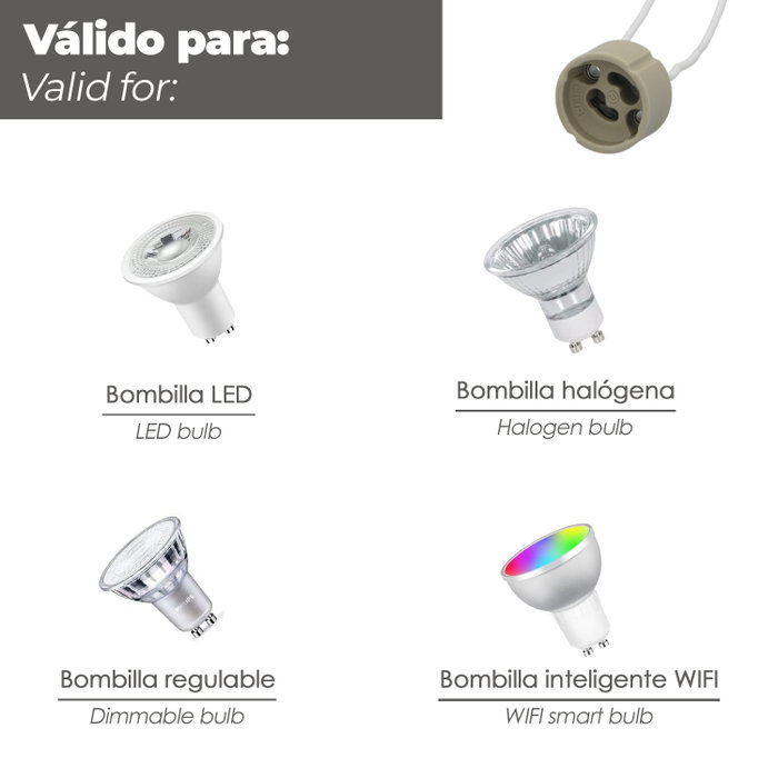 WOLFPACK LINEA PROFESIONAL Porte-lampe pour ampoules GU10 en céramique WOLFPACK LINEA PROFESIONAL Porte-lampe pour ampoules GU10 en céramique