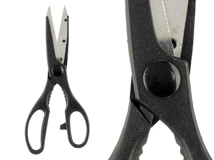 Kinvara Ciseaux de Cuisine Noir 7.5x21x1cm Plastique et Métal (Set de 12)