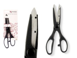 Kinvara Ciseaux de Cuisine Noir 7.5x21x1cm Plastique et Métal (Set de 12)
