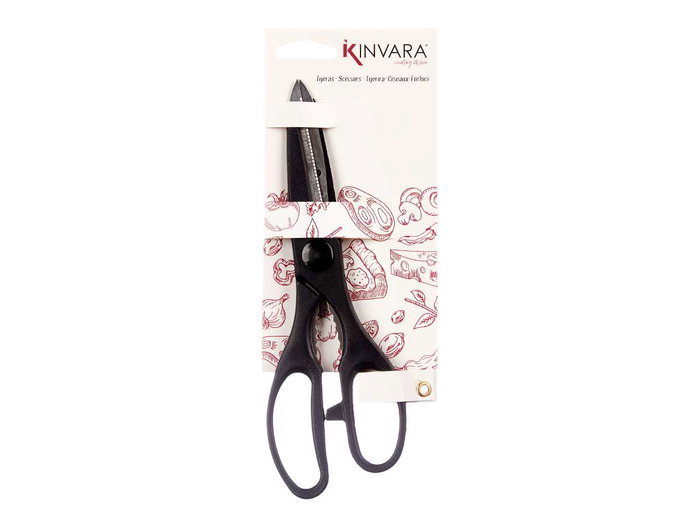Kinvara Ciseaux de Cuisine Noir 7.5x21x1cm Plastique et Métal (Set de 12)