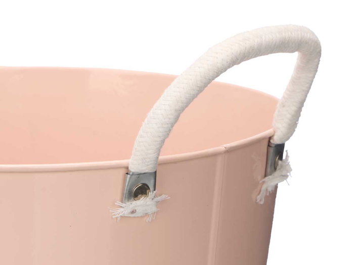 Ibergarden Macetero Asas Blancas Surtis Couleurs Diam 23 cm - 27x24x23 cm Métal Corde Beige Blanc Rose Vert (Set de 12)