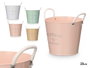 Ibergarden Macetero Asas Blancas Surtis Couleurs Diam 23 cm - 27x24x23 cm Métal Corde Beige Blanc Rose Vert (Set de 12)