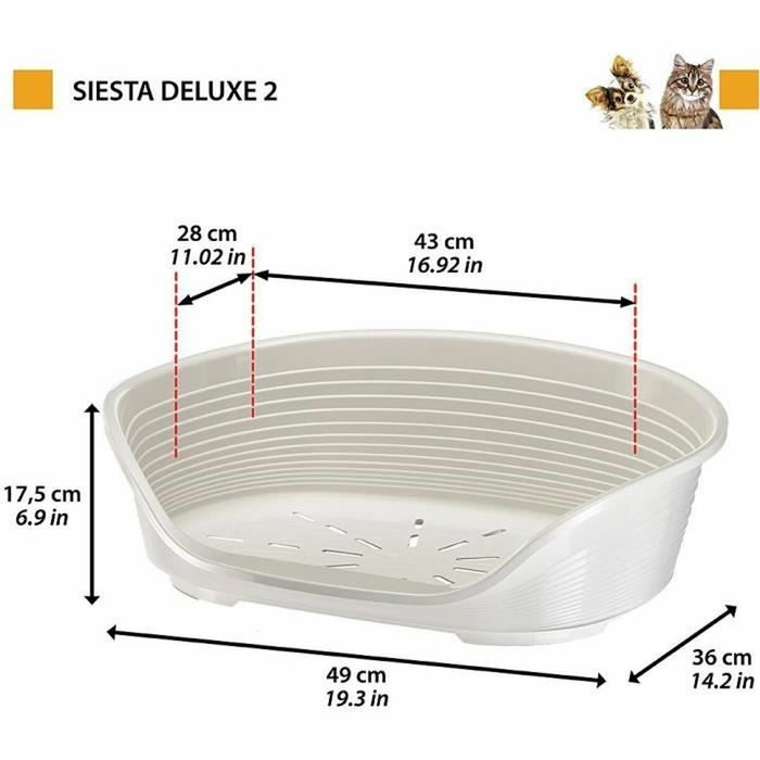 Ferplast Panier-Corbeille SIESTA DELUXE Taille 2 Gris clair