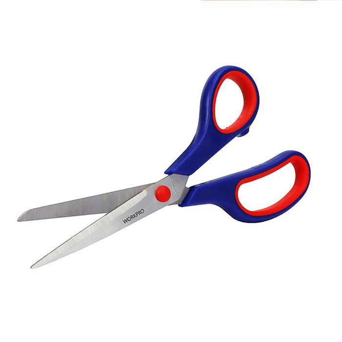 Workpro Ciseaux universels multi-usages 21,5 x 8 x 1 cm, lames acier inoxydable, poignées ergonomiques, pour papier carton emballage