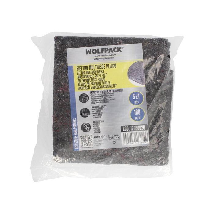 WOLFPACK LINEA PROFESIONAL Feutre Multiusos Pliego 5x1m Renforcé et Imperméable