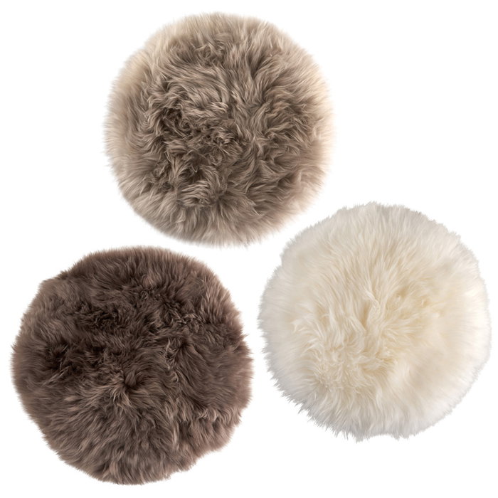 Day Coussin d'assise en peau de mouton et cuir 34 cm Day Coussin d'assise en peau de mouton et cuir 34 cm