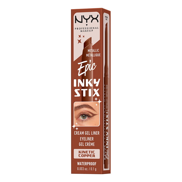 NYX Professional Makeup Epic Inky Stix Eyeliner en Gel imperméable - Noir profond, formule longue tenue 24h et application précise