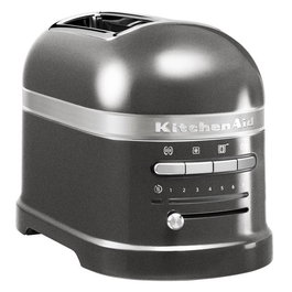 Kitchenaid 5KMT2204 Toaster 2 tranches extra larges en acier inoxydable argent avec capteur thermique électronique et minuterie LED