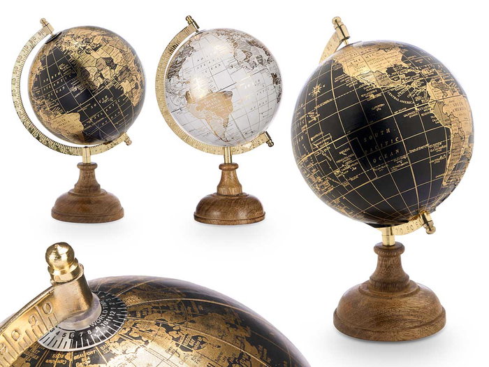 Giftdecor Globe Terrestre 15 cm Surtis Or Couleurs Aléatoires Bois Plastique Fer 18 x 28.5 x 16.5 cm (Set de 8) Giftdecor Globe Terrestre 15 cm Surtis Or Couleurs Aléatoires Bois Plastique Fer 18 x 28.5 x 16.5 cm (Set de 8)
