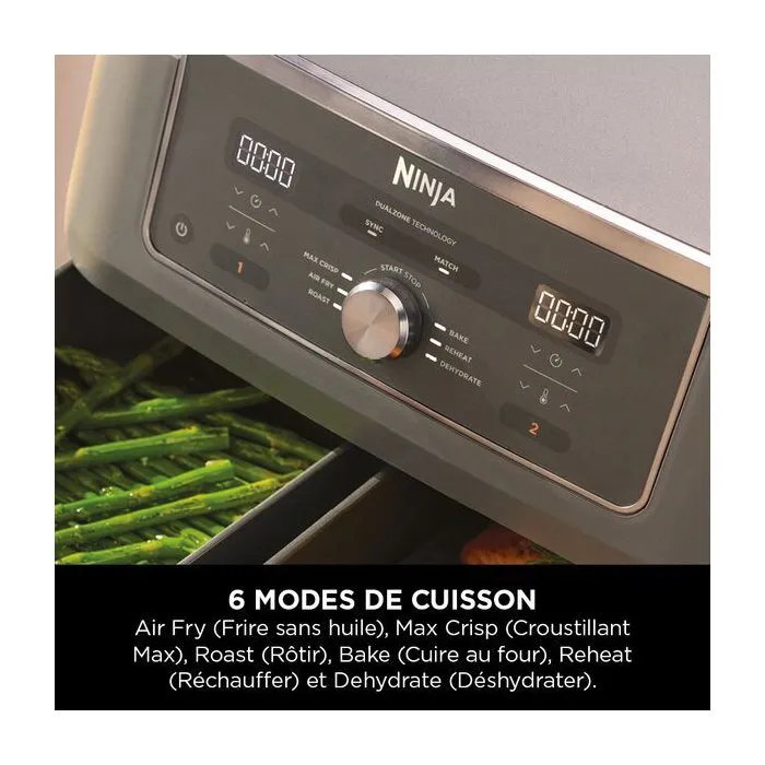 Ninja Friteuse sans huile DZ400EU 9,5L 2 cuves Dual Zone Air Fryer Max Crisp