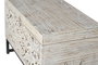 GINER Y COLOMER Buffet en bois de manguier et métal, sculpté à la main, finition blanc vieilli