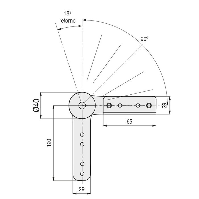 Q&Q Ressort de canapé 6 positions 90-180º Plat avec équerre Tête de canapé