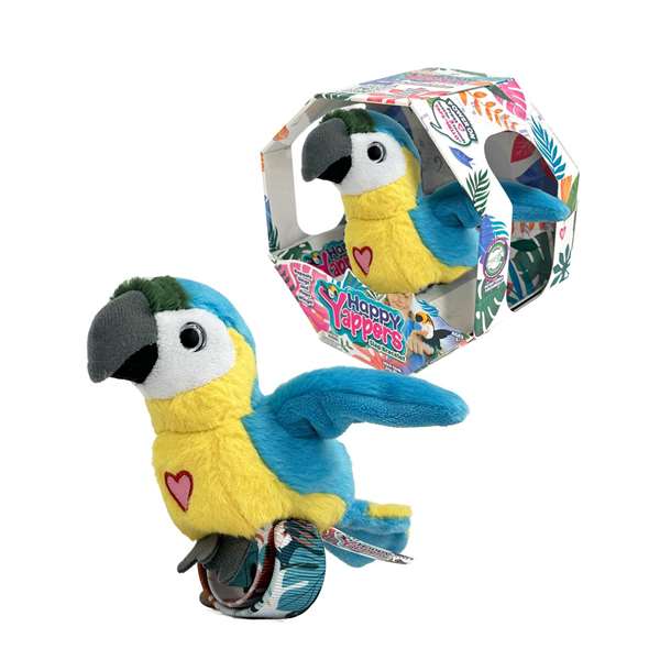 Famosa Happy Yappers Peluche Oiseau Chanteur avec Ailes Mobiles et Répétiteur Multilingue 18x18x5 cm Assorti Famosa Happy Yappers Peluche Oiseau Chanteur avec Ailes Mobiles et Répétiteur Multilingue 18x18x5 cm Assorti