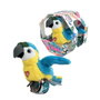 Famosa Happy Yappers Peluche Oiseau Chanteur avec Ailes Mobiles et Répétiteur Multilingue 18x18x5 cm Assorti