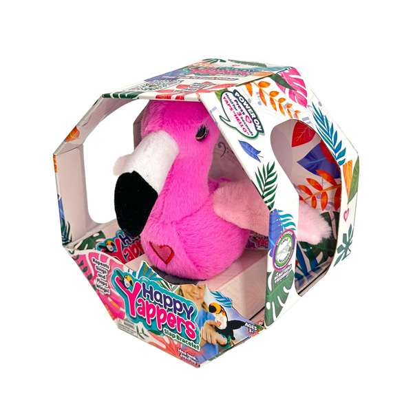 Famosa Happy Yappers Peluche Oiseau Chanteur avec Ailes Mobiles et Répétiteur Multilingue 18x18x5 cm Assorti Famosa Happy Yappers Peluche Oiseau Chanteur avec Ailes Mobiles et Répétiteur Multilingue 18x18x5 cm Assorti