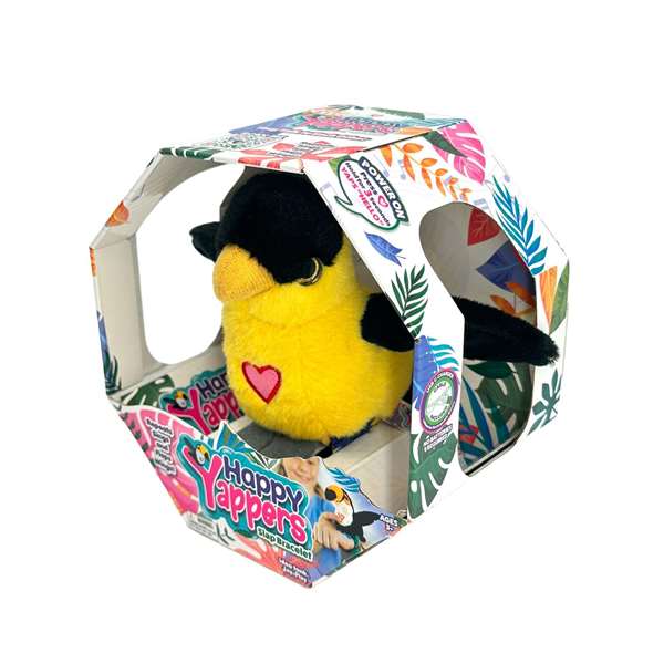 Famosa Happy Yappers Peluche Oiseau Chanteur avec Ailes Mobiles et Répétiteur Multilingue 18x18x5 cm Assorti Famosa Happy Yappers Peluche Oiseau Chanteur avec Ailes Mobiles et Répétiteur Multilingue 18x18x5 cm Assorti