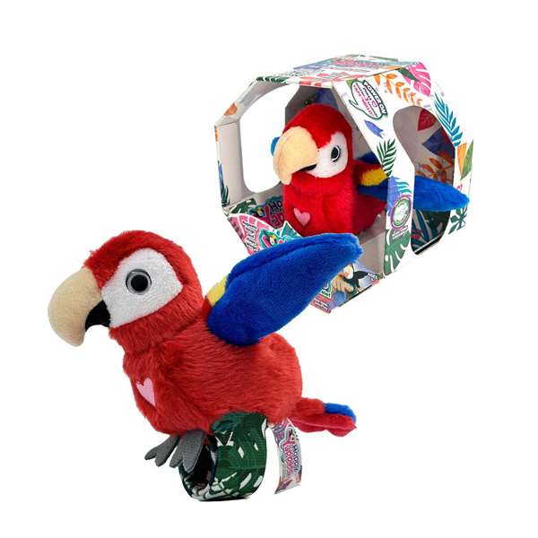 Famosa Happy Yappers Peluche Oiseau Chanteur avec Ailes Mobiles et Répétiteur Multilingue 18x18x5 cm Assorti Famosa Happy Yappers Peluche Oiseau Chanteur avec Ailes Mobiles et Répétiteur Multilingue 18x18x5 cm Assorti