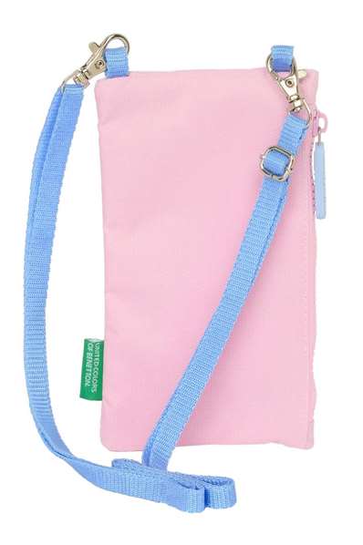 Benetton - Porte-monnaie et porte-mobile pour enfant rose "Pink" - 10 x 19 cm