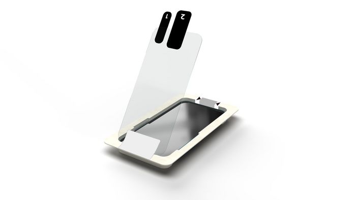 eSTUFF Titan Shield Protecteur d'écran Transparent avec cadre de montage pour iPhone 17e/16e/14/13 Pro/13 eSTUFF Titan Shield Protecteur d'écran Transparent avec cadre de montage pour iPhone 17e/16e/14/13 Pro/13
